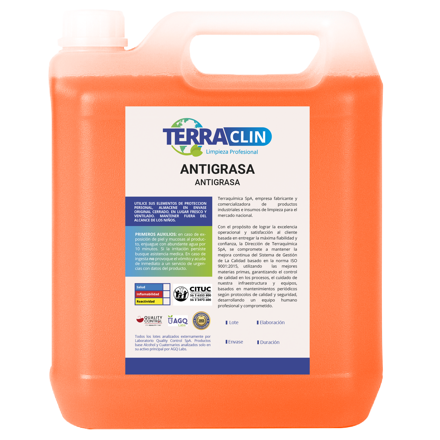 Envase de antigrasa terraclin