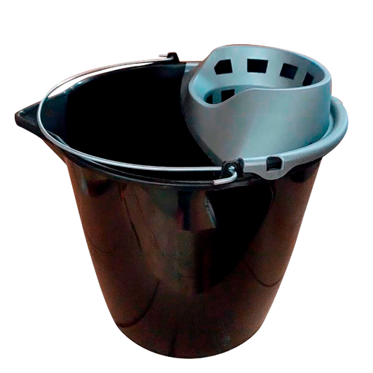 Envase de balde 13 lts con asa metálica y estrujador para mopas