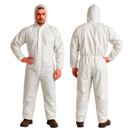 Traje de buzo overol blanco desechable