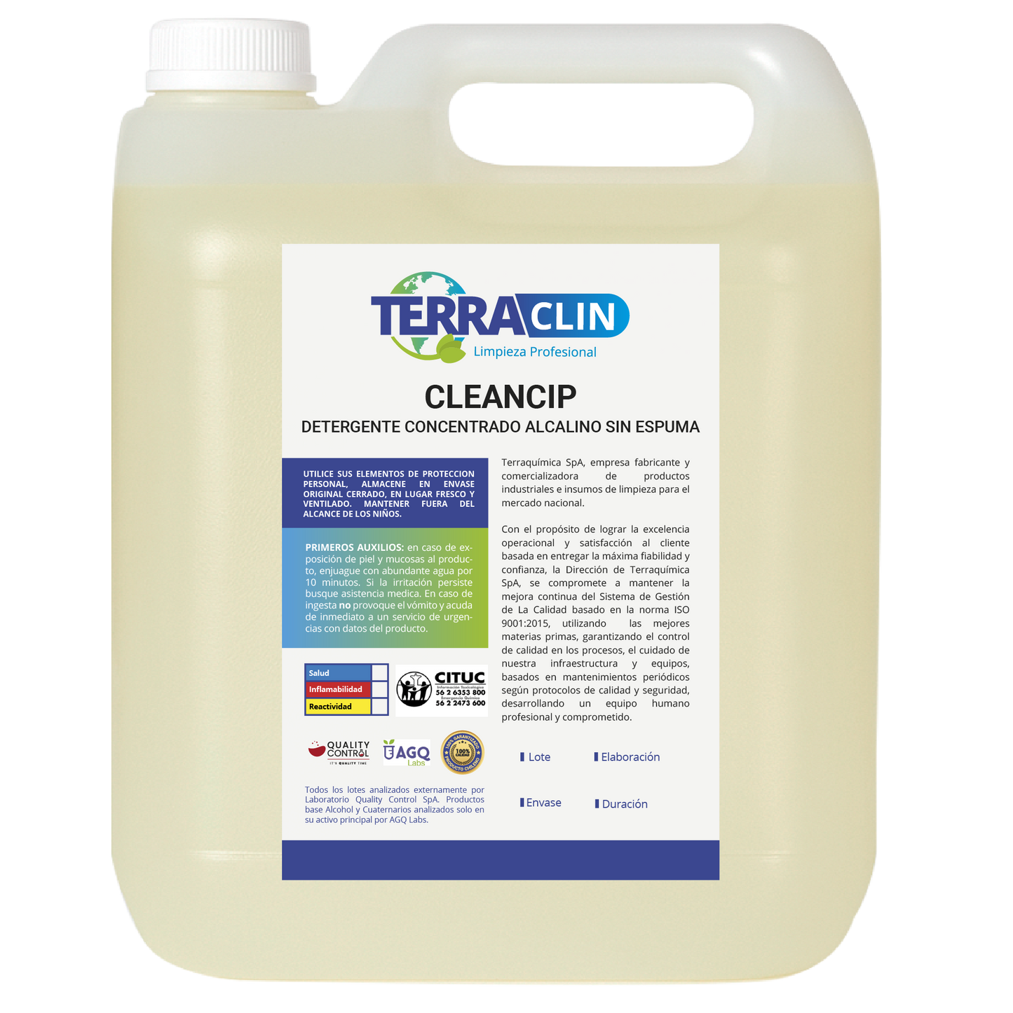 Detergente Concentrado Alcalino Sin Espuma - CLEANCIP