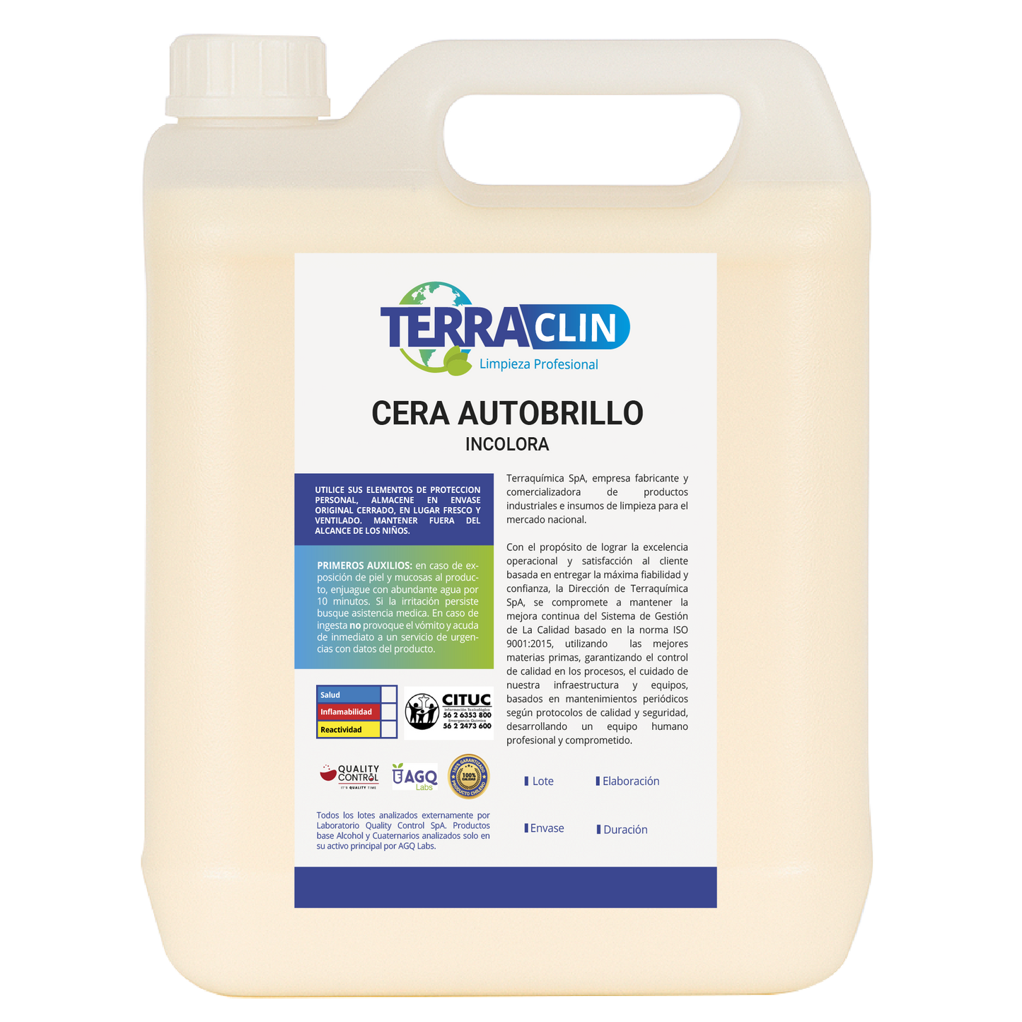 Envase de cera autobrillo incolora - terraclin