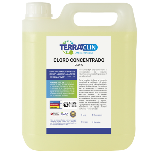 Envase de cloro concentrado - terraclin