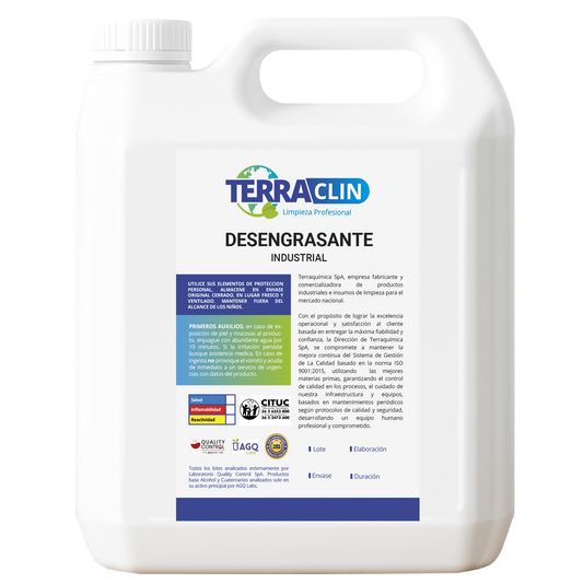 Envase de desengrasante industrial - terraclin