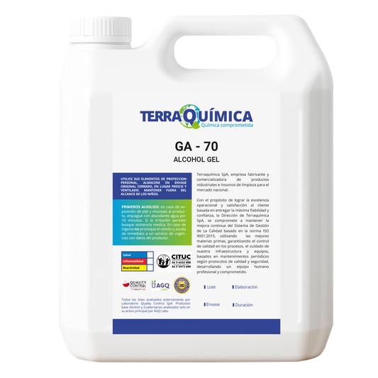 Envase de alcohol gel, ga 70