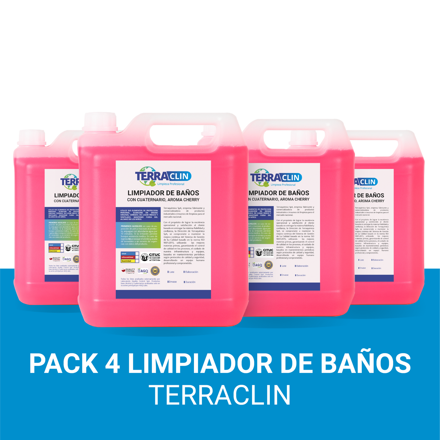 Limpiador de Baños con Cuaternario y aroma Cherry - Terraclin