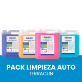 Imagen Pack Limpieza Auto Terraclin - Limpiavidrios, Ambiental Lavanda, Renovador de Gomas y Shampoo