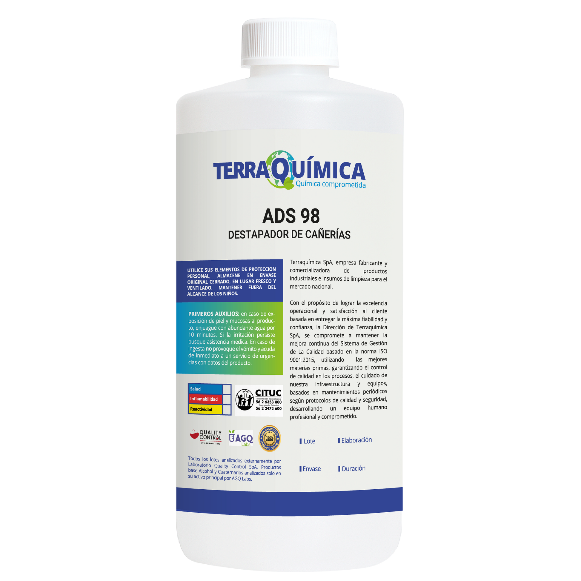 Envase de ads 98 - destapador de cañerías