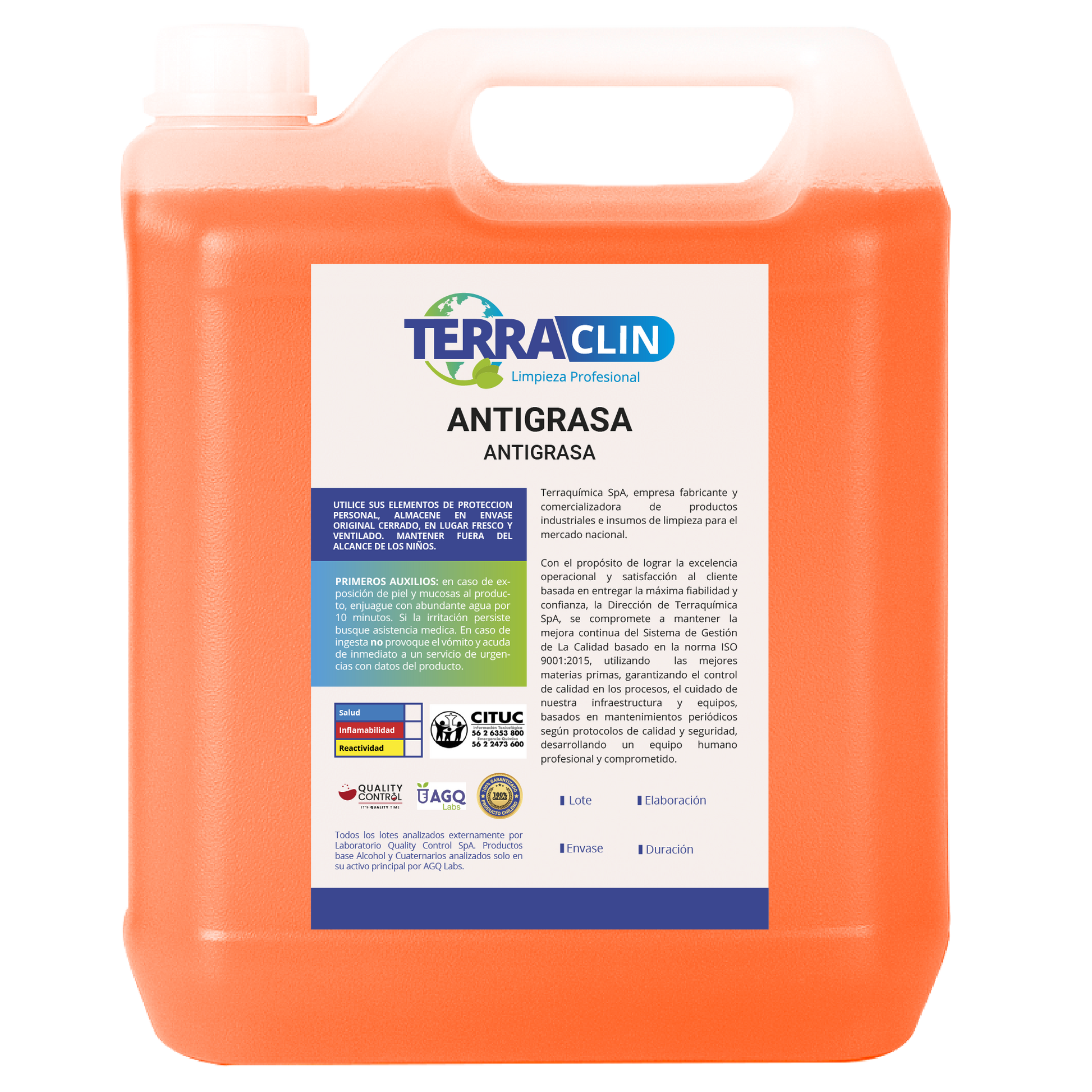 Envase de antigrasa terraclin
