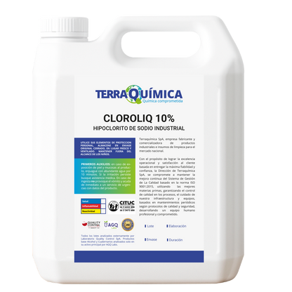 Hipoclorito de Sodio Industrial - CLOROLIQ 10%