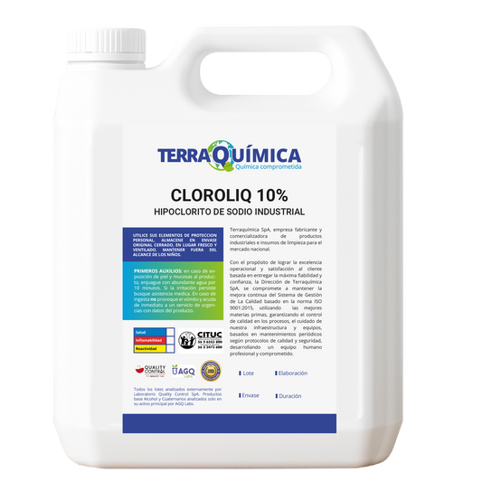 Hipoclorito de Sodio Industrial - CLOROLIQ 10%