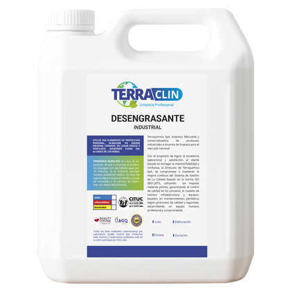 Envase de desengrasante industrial - terraclin