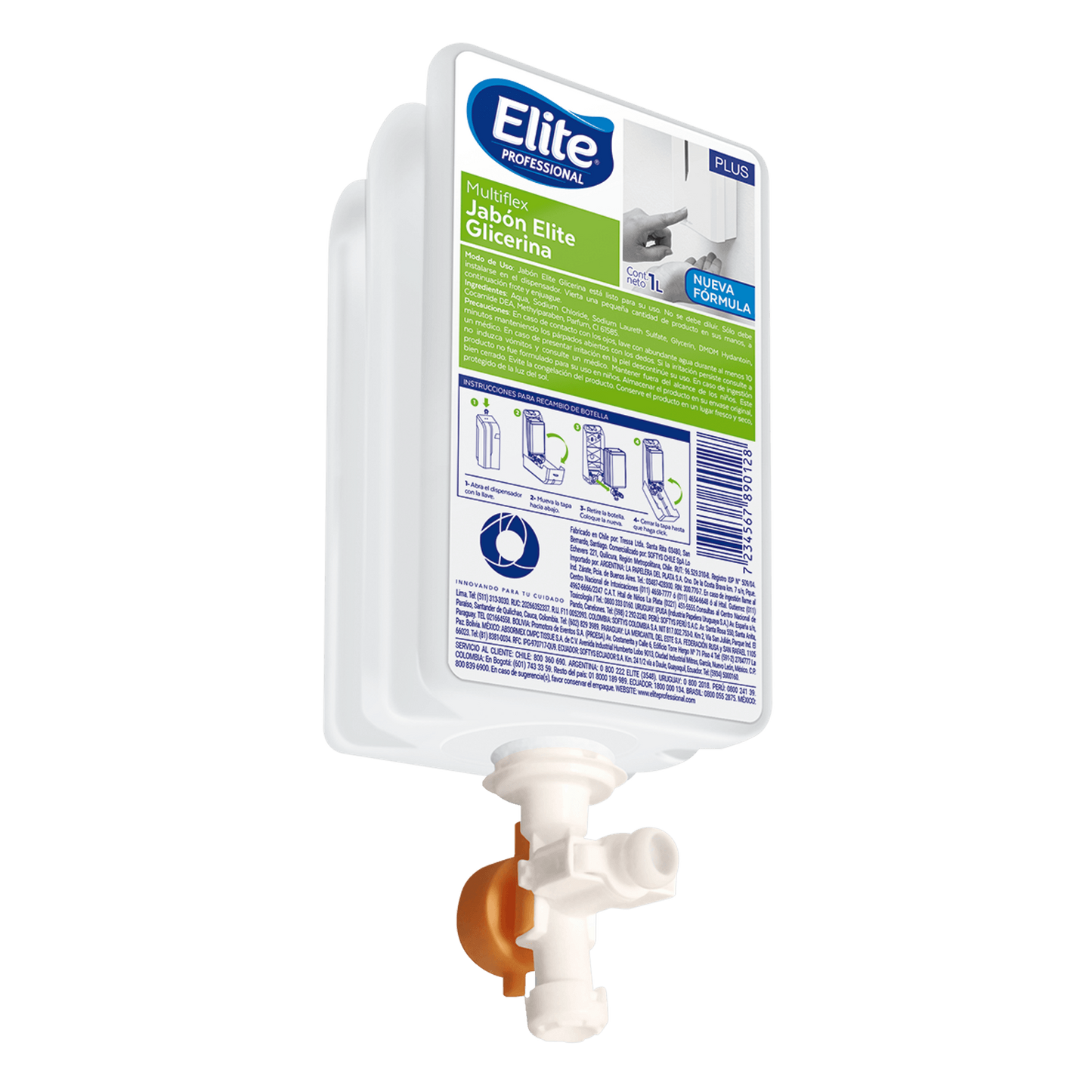 Jabón Líquido Glicerina Multiflex Elite Professional 6 Und. x 1 L